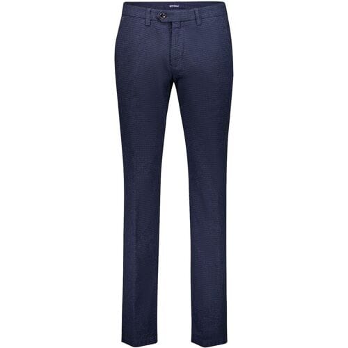 Gardeur Broek Sonny-8 Fine Check Pattern Cotton Blend Marine / male