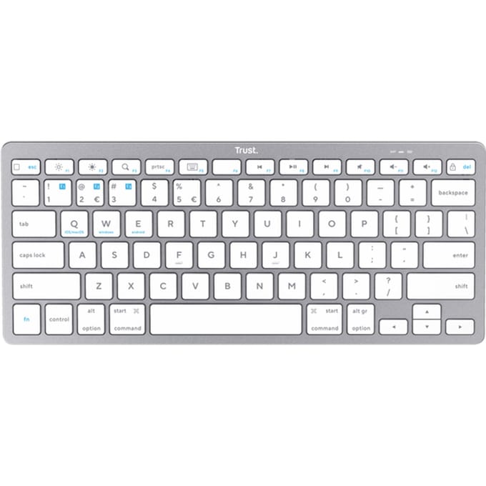 Trust - Draadloos Toetsenbord - Bluetooth - Universeel - Laptop, PC, Tablet, Ipad, iPhone - Ultra-Dun Design - QWERTY - Zilver