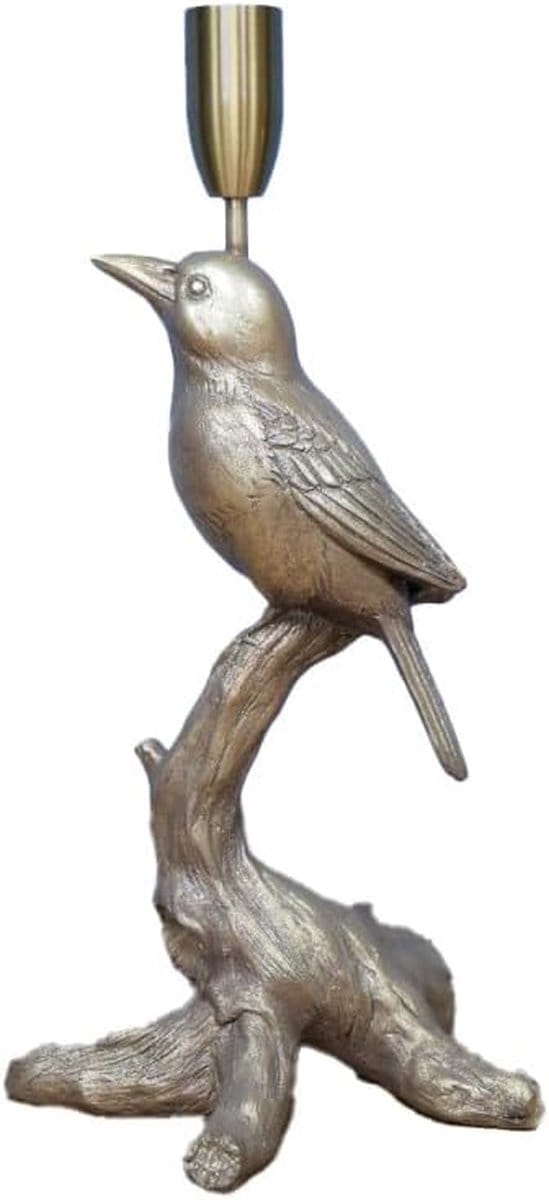Gouden Vogel Kandelaar - Kaarshouder Ornament - Sfeerverlichting Thuis - Uniek Vogel Design - H28cm - Goud