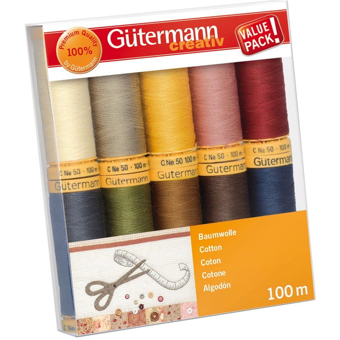 Gütermann Naaigaren set katoen, 10 spoelen - Cosy, Col. 3
