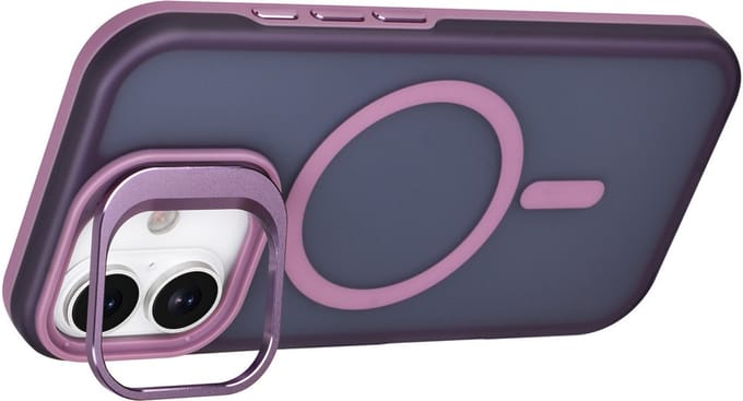 TUNIQ Back cover voor iPhone 16 - MagSafe - Met Camera Stand - Paars
