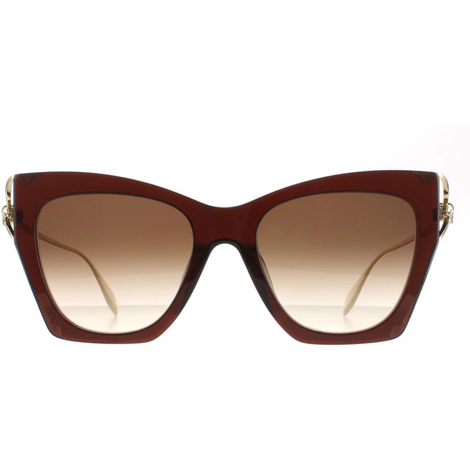 Alexander McQueen Cat Eye Dames Bruin Gold Bruin Gradient AM0375S