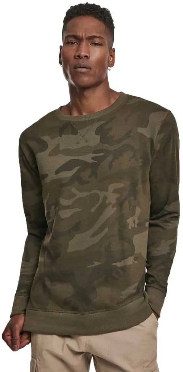Build Your Brand Camo Sweatshirt Groen M Man
