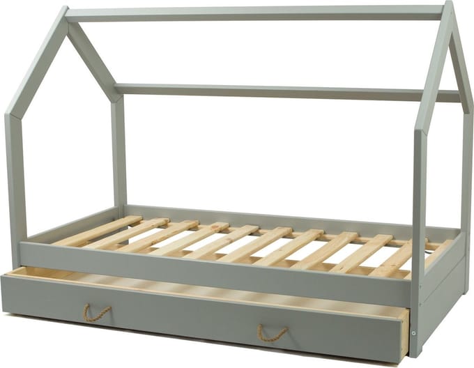 Huisbed - 80x160 cm - met 1 bedlade - grijs