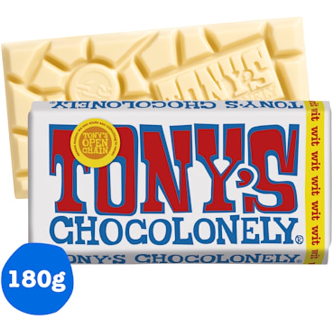 Tony's Chocolonely Witte Chocolade Reep 180 gram Chocola