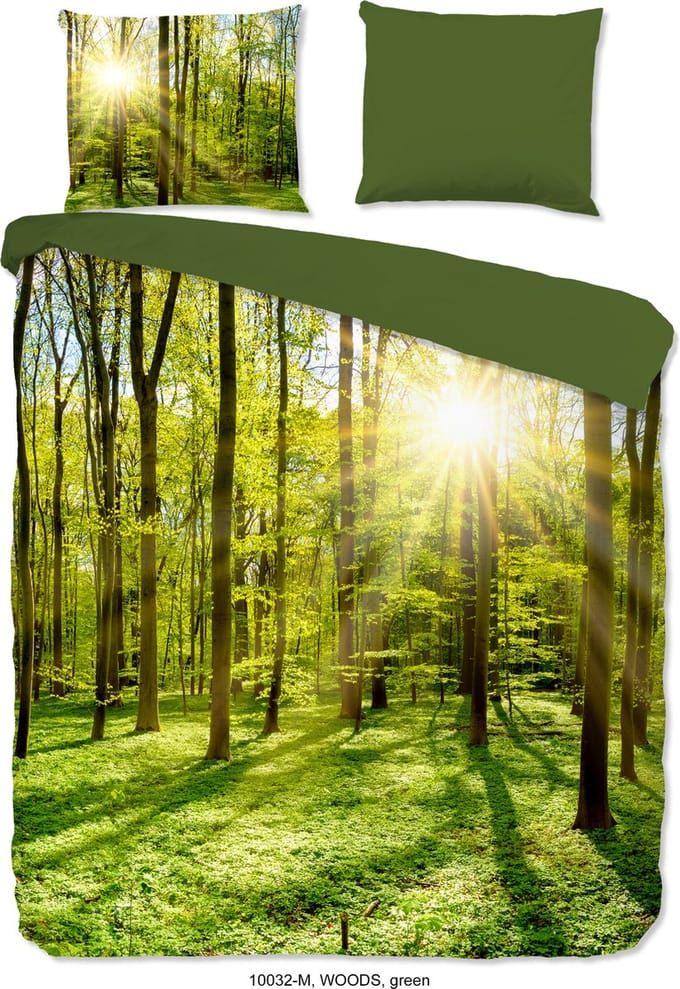 Pure Dekbedovertrek "bomen in het bos" - Groen - (200x200/220 cm) - Microfiber