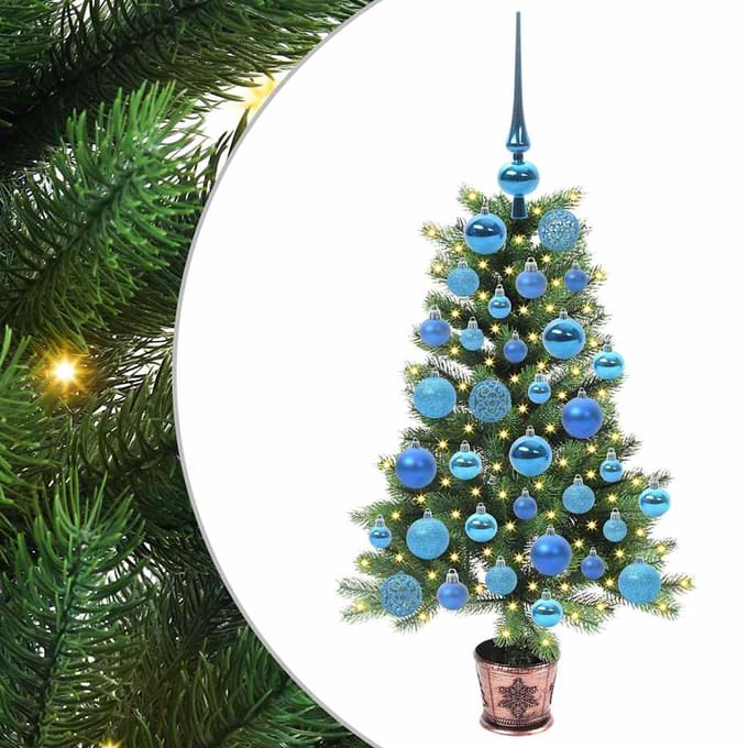 vidaXL - Kerstboom - met - 150 - LED - met - standaard - Groen - 90 - cm - PE