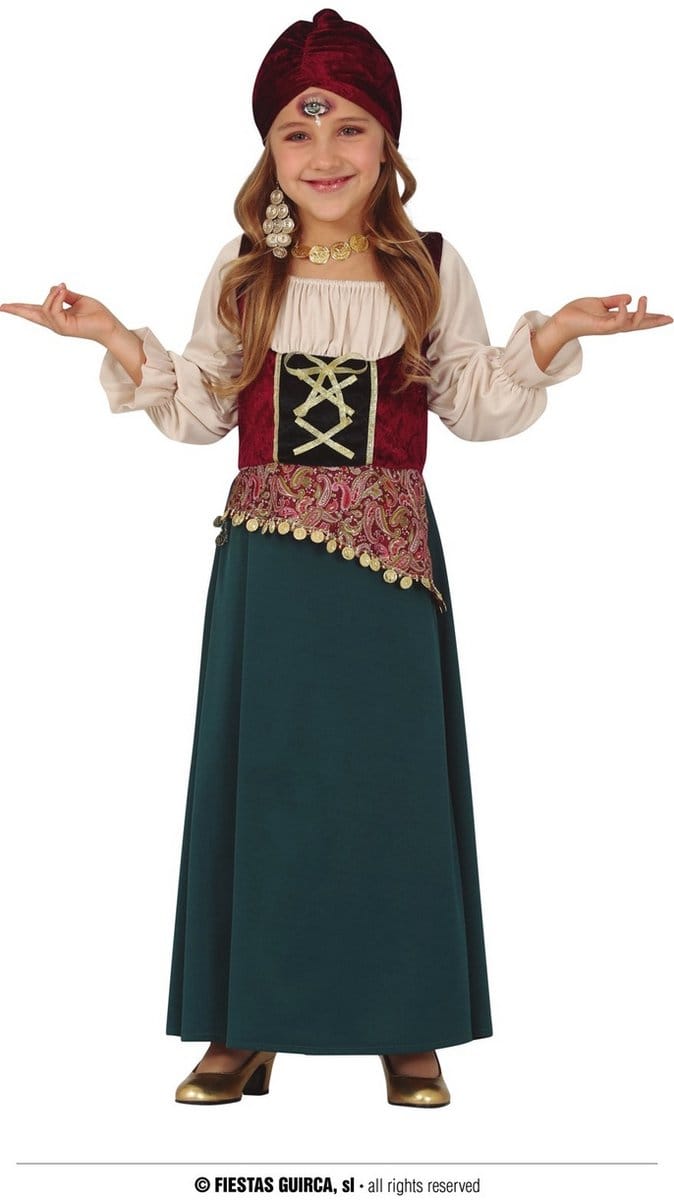 Fiestas Guirca Verkleedpak Gypsy Meisjes Polyester Mt 7-9 Jaar