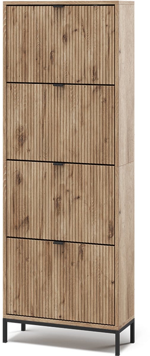 Vicco Eliza Schoenklaprek – 60 x 168 cm met 4 uitklapbare lades Viking Eik