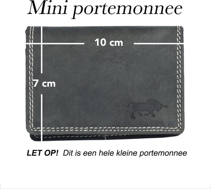 Dames Portemonnee Mini - Zwart - Leer - Klein Model - Rits En Harmonica Model