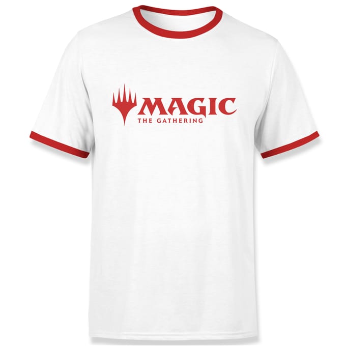 Magic The Gathering Logo Men's Ringer - White/Red - L