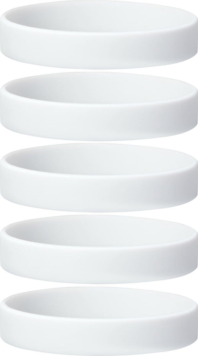 Dinilu - 30 x Siliconen Armbanden Wit - voor Volwassenen