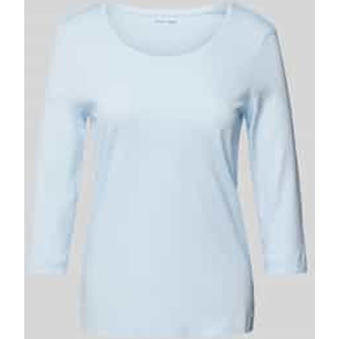 T-shirt met 3/4-mouwen in effen design