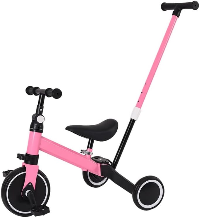 Loopfiets 3-in-1 voor baby's en peuters vanaf 18 maanden met duwstang