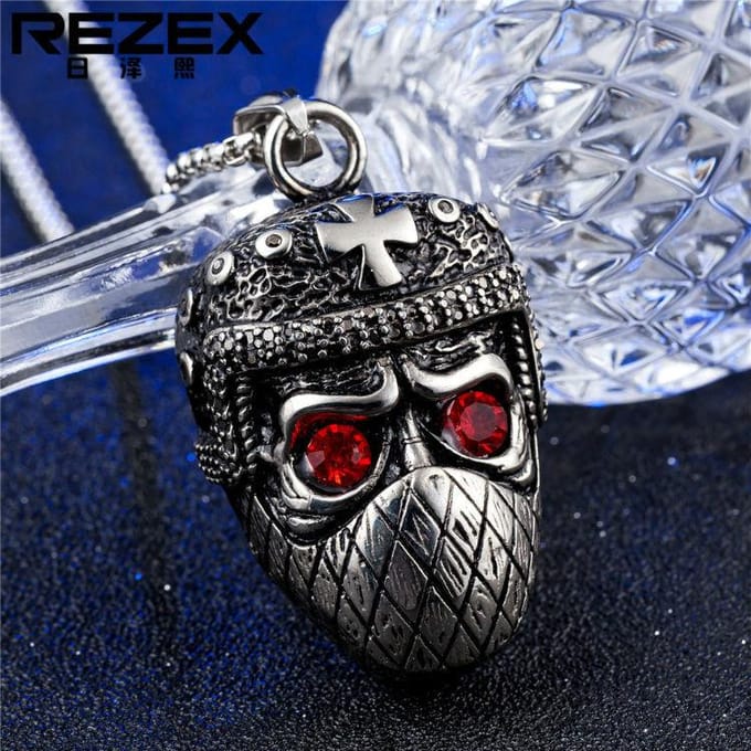 Nouveau Bijou Rétro Personnalisé Homme Crâne Masque Doré Voleur Alliage Pendentif Modejavascript: gray