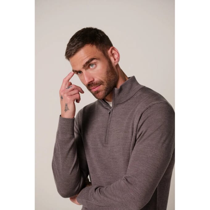 Profuomo Ppxj30025f pullover half zip aubergine