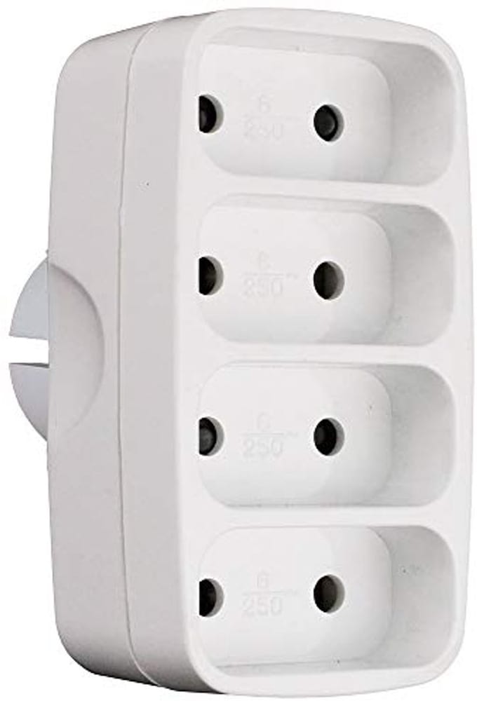 Huishoudelijke haspel met 3x2P+T en 2xUSB - 7m - Wit
