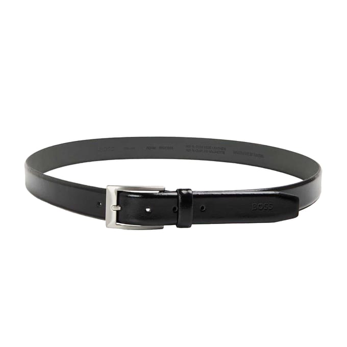 Boss Riem heren koeienhuid leer (Zwart)