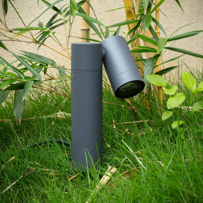 PRIOS - Buitenspots - 1licht - Aluminium, glas - H: 40 cm - GU10 - antraciet