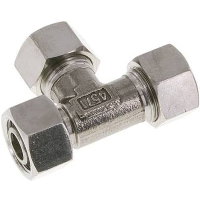 15L RVS L-vorm Snijringkoppeling Draaidoorvoer 315bar Verstelbaar ISO 8434-1