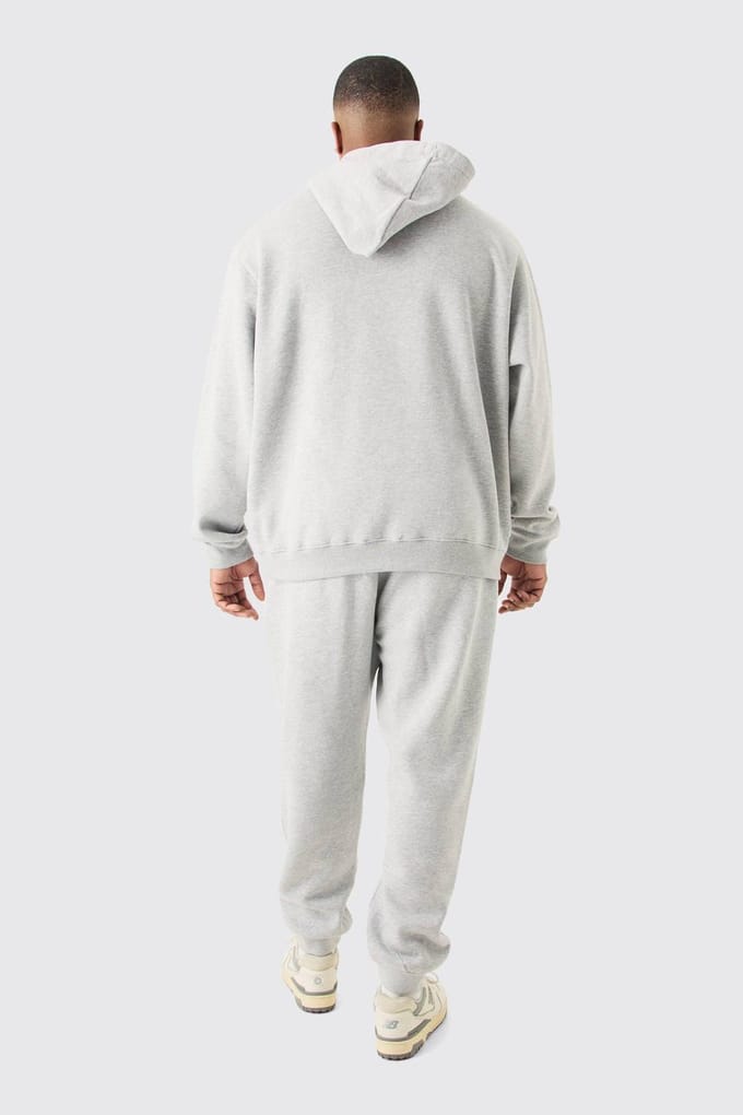 Plus Essential Slim Fit Joggers In Grey Marl | Size 2XL