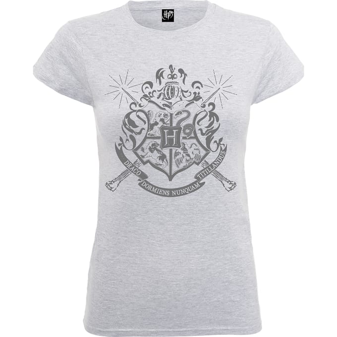 Harry Potter Hogwarts Dames T-shirt - Grijs - XL