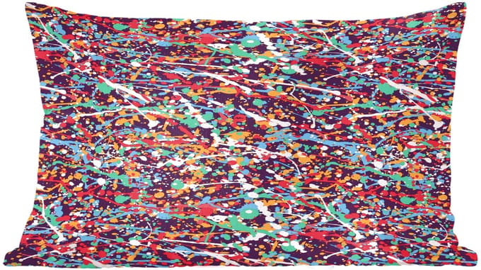 Sierkussens - Kussentjes Woonkamer - 60x40 cm - Spat - Abstract - Waterverf - Multi