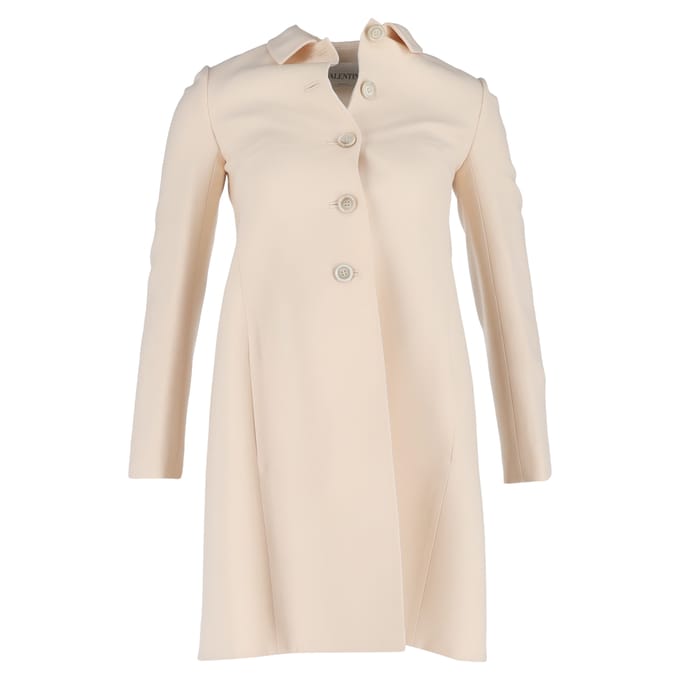Valentino Garavani Jas in Crèmekleurige Wol