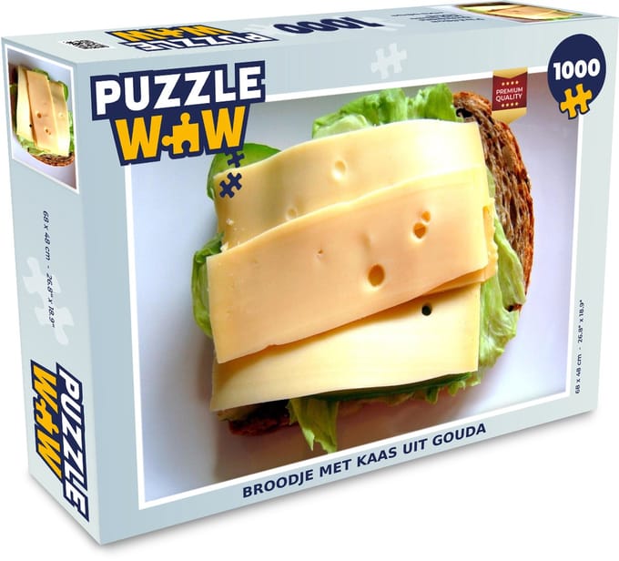 Puzzel Brood - Kaas - Gouda - Legpuzzel - Puzzel 1000 stukjes volwassenen