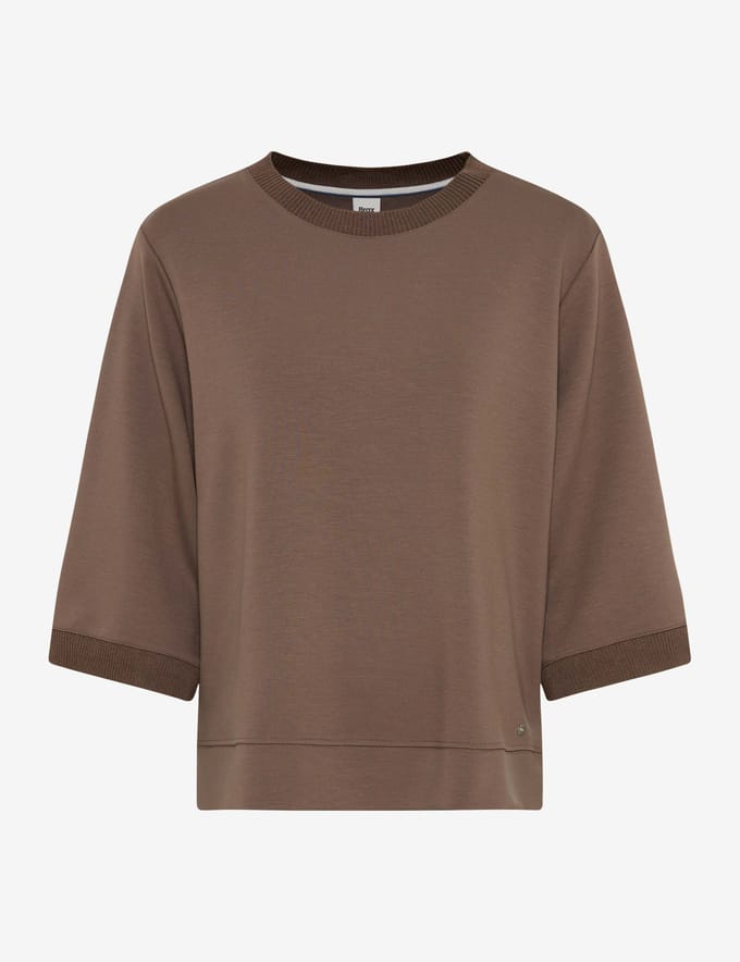Brax Dames Shirt  Style BERTA M warm greige, lichtbruin, maat 38