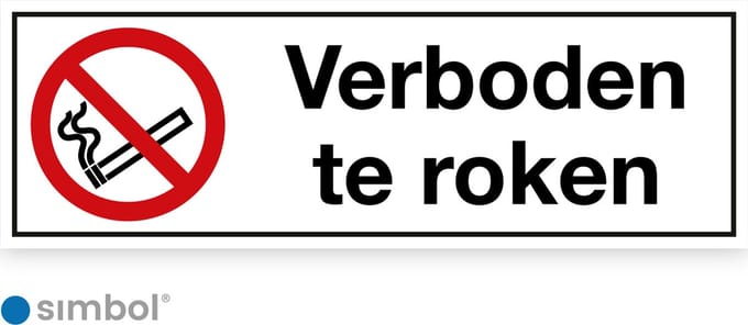 Simbol® Niet Roken Sticker - Verboden te roken - 15 x 45 cm
