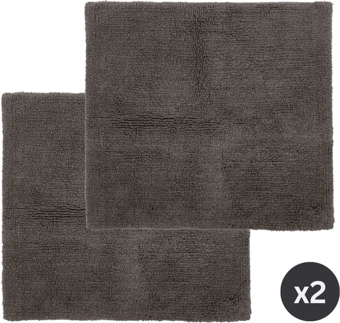 Tiseco Home Studio - Badmat RIVA - SET/2 - 100% katoen - antislip - Vierkant - 60x60 cm - Grijs