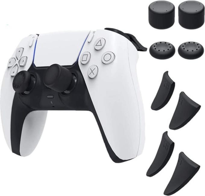 PS5 controller thumb grip | PS5 thumb grips & trigger extenders | PS5 controller thumbsticks | PS5 accessories | Zwart | Playstation 5 Controller Thumb grips + trigger grips / Zwart