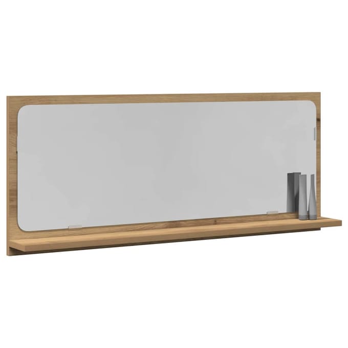 vidaXL - Spiegelplank - artisanaal - eikenkleurig - 90 - x - 10,5 - x - 37 - cm