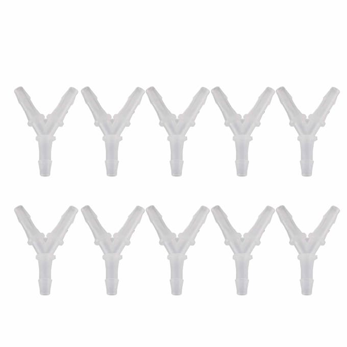 10 STUKS Zachte Slangkoppelingen Y-Type Connector Aquarium Vistentank Luchtpomp Verbinding 3-Weg Connector Type 1 white