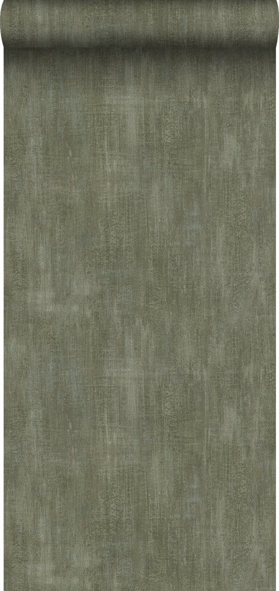 ESTAhome behang betonlook olijfgroen - 53 cm x 10.05 m - 148754