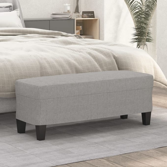 vidaXL Bankje 100x35x41 cm stof lichtgrijs