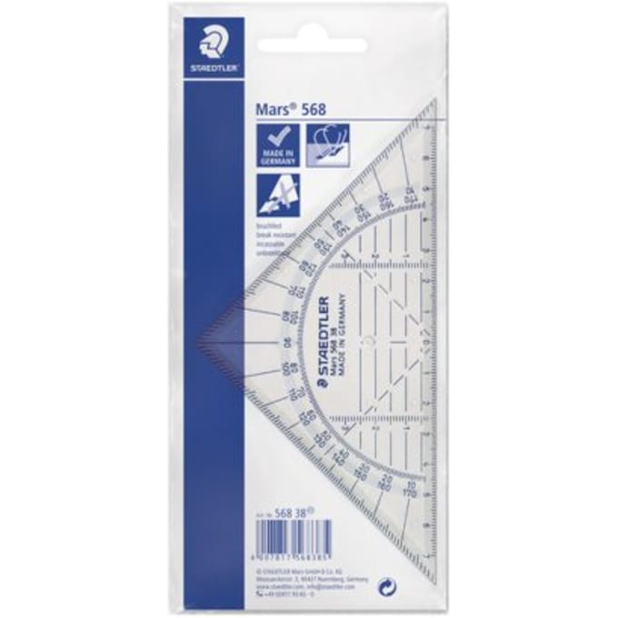 Staedtler Plooibare geodriehoek 16cm Geodriehoek, passers ea Passers, geodriehoeken en meetmateriaal