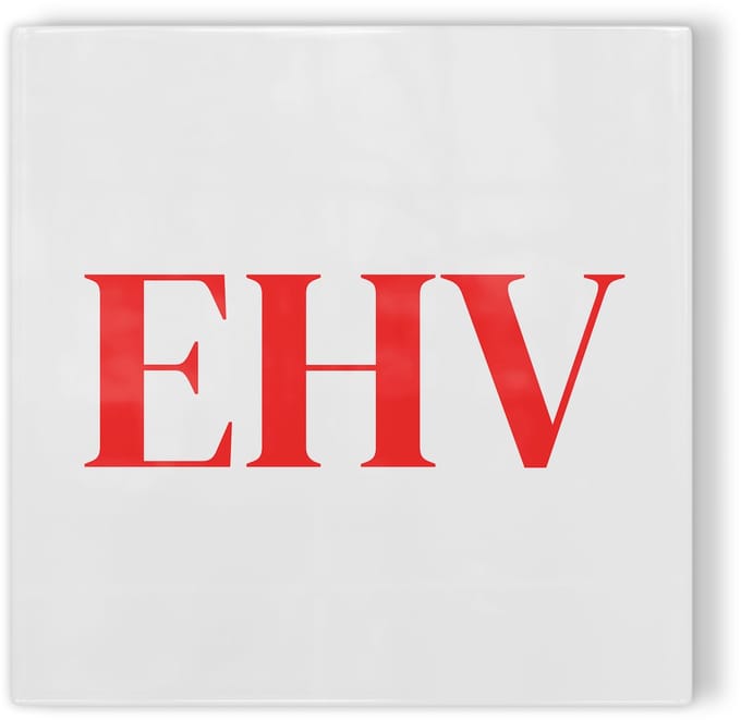Tegeltje Eindhoven EHV - wit rood - tegeltje stad - tegeltje met tekst