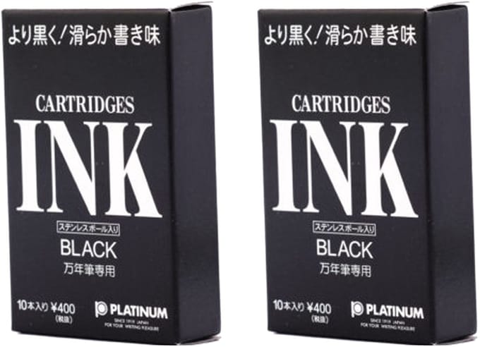 Platinum - Vulpeninkt - 2 doosjes patronen - Zwart - 2x10