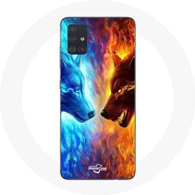 Samsung Galaxy A51 IJswolf en Vuurwolf hoesje