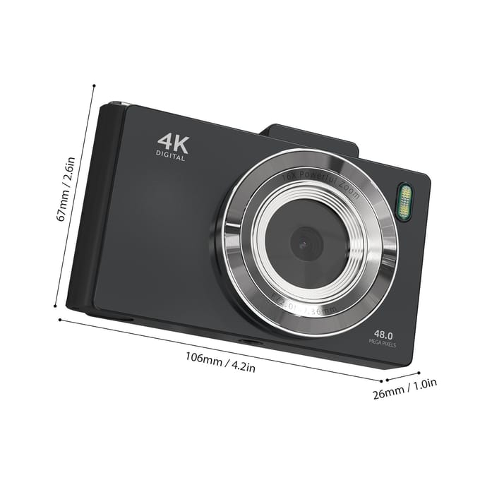 4K Digitale Camera Draagbare Digitale Videocamera CCD Camera 48MP 2.8 Inch IPS Scherm Anti-shake 16X