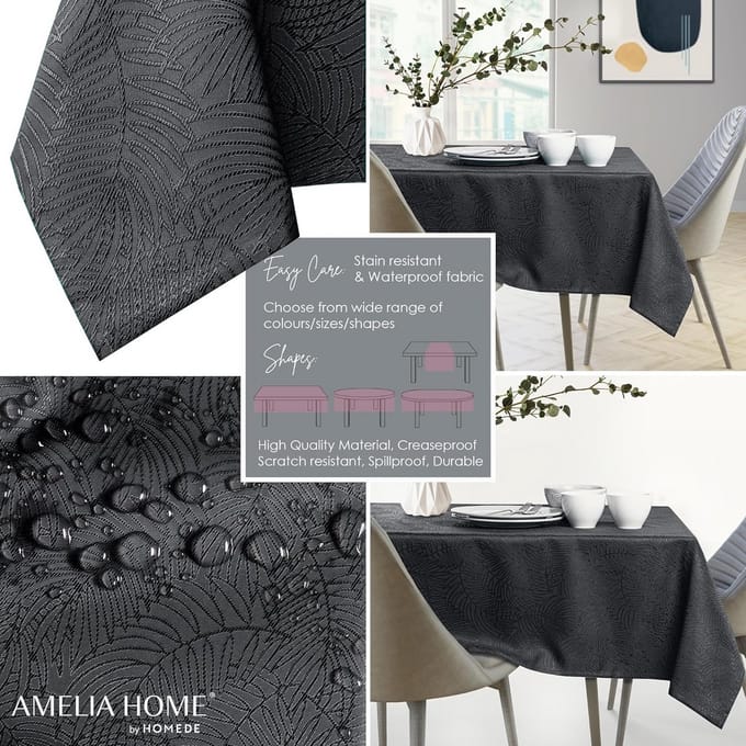 Waterafstotend Tafelkleed met Lotuseffect Antraciet Vierkant 150x150 cm