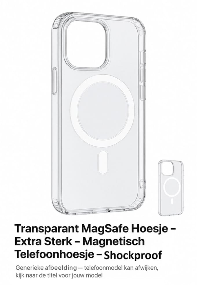 Apple iPhone 16 Plus - Transparant MagSafe Hoesje - Extra Sterk - Magnetisch Telefoonhoesje - Shockplusof