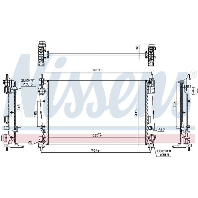 Radiator, motorkoeling NISSENS 617864