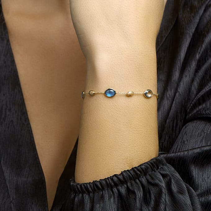 Armband London Blue En Blauw Topaas 17 - 19 Cm