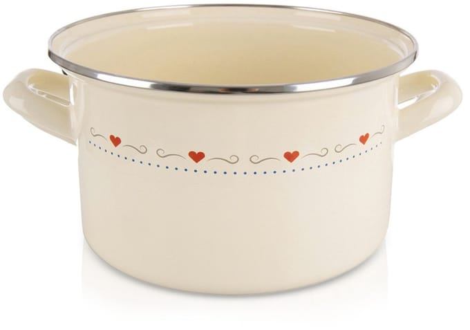 Kookpan Geëmailleerde Crème TONCA 20 cm, 3 l - Kookpot - Soeppan