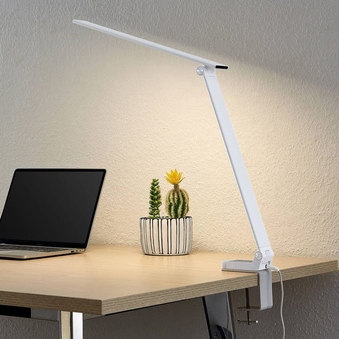 Prios LED tafellamp Tamarin, hoogte 40 cm, wit, dimbaar