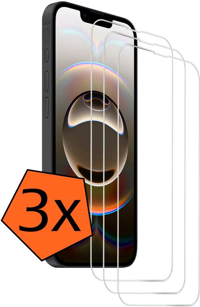 Screenprotector - 3 Stuks - Geschikt voor Apple iPhone 16e - Volledige Dekking - Gehard Glas - Beschermglas - Tempered Glass - Screen Protector