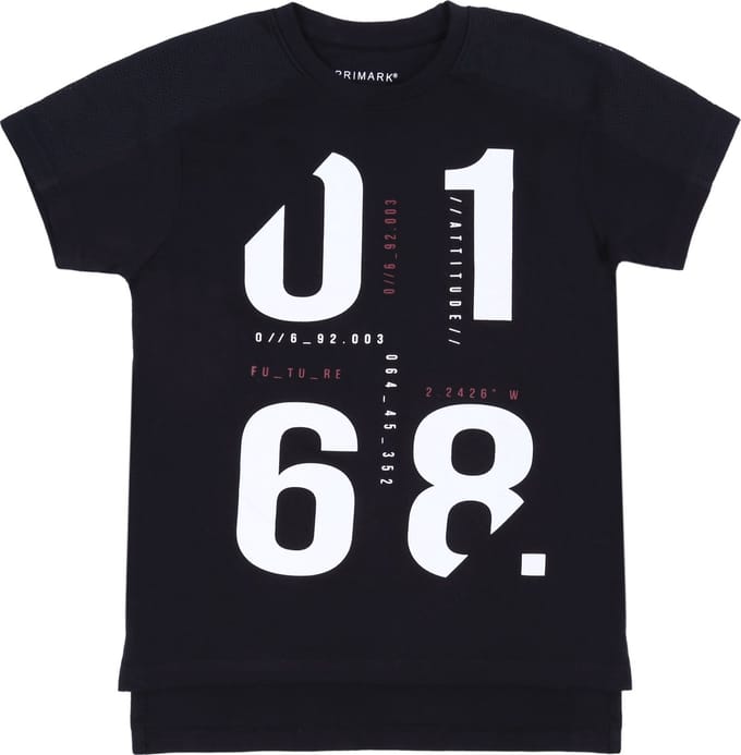 Zwart T-shirt, langere achterkant